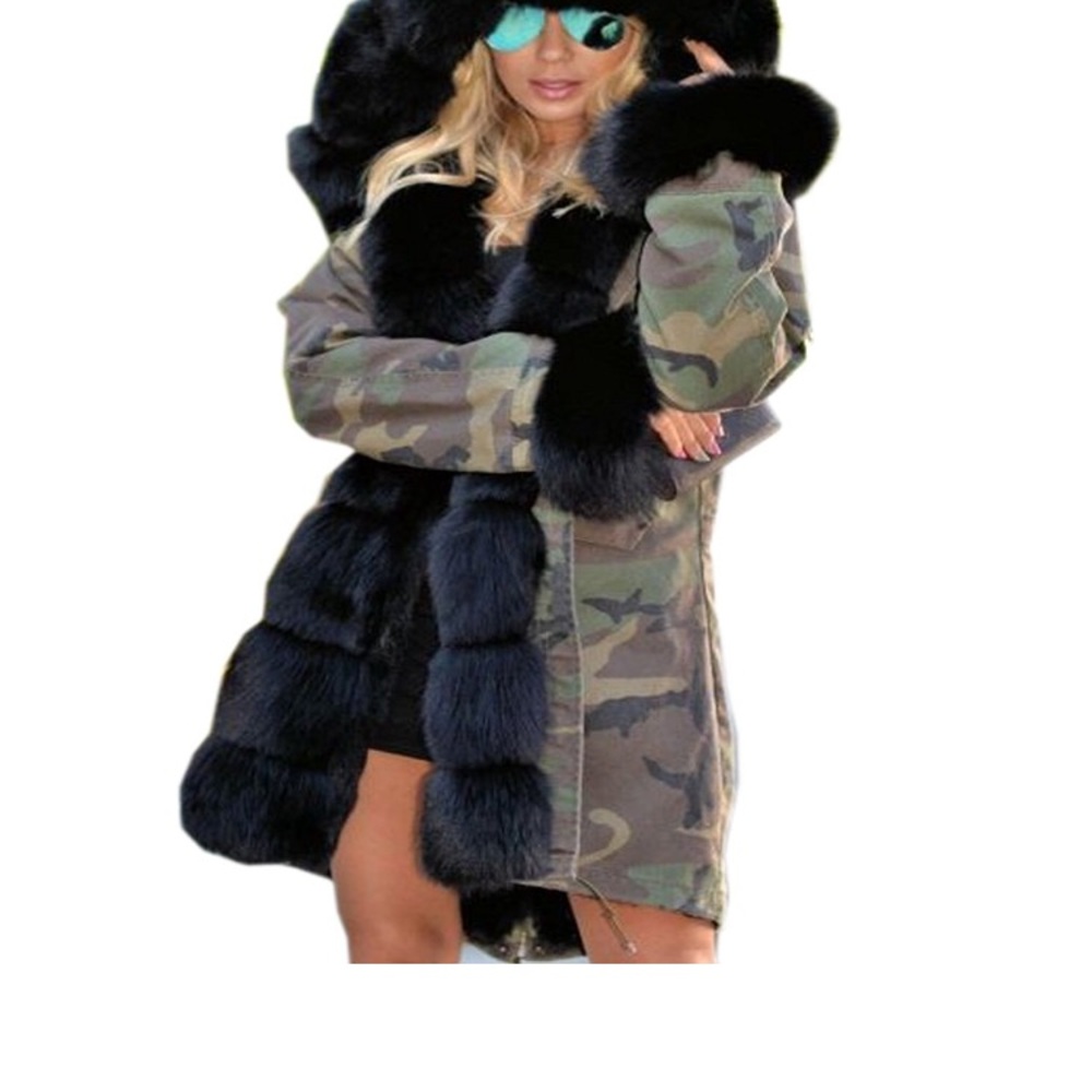 Winter green women’s camouflage jacket